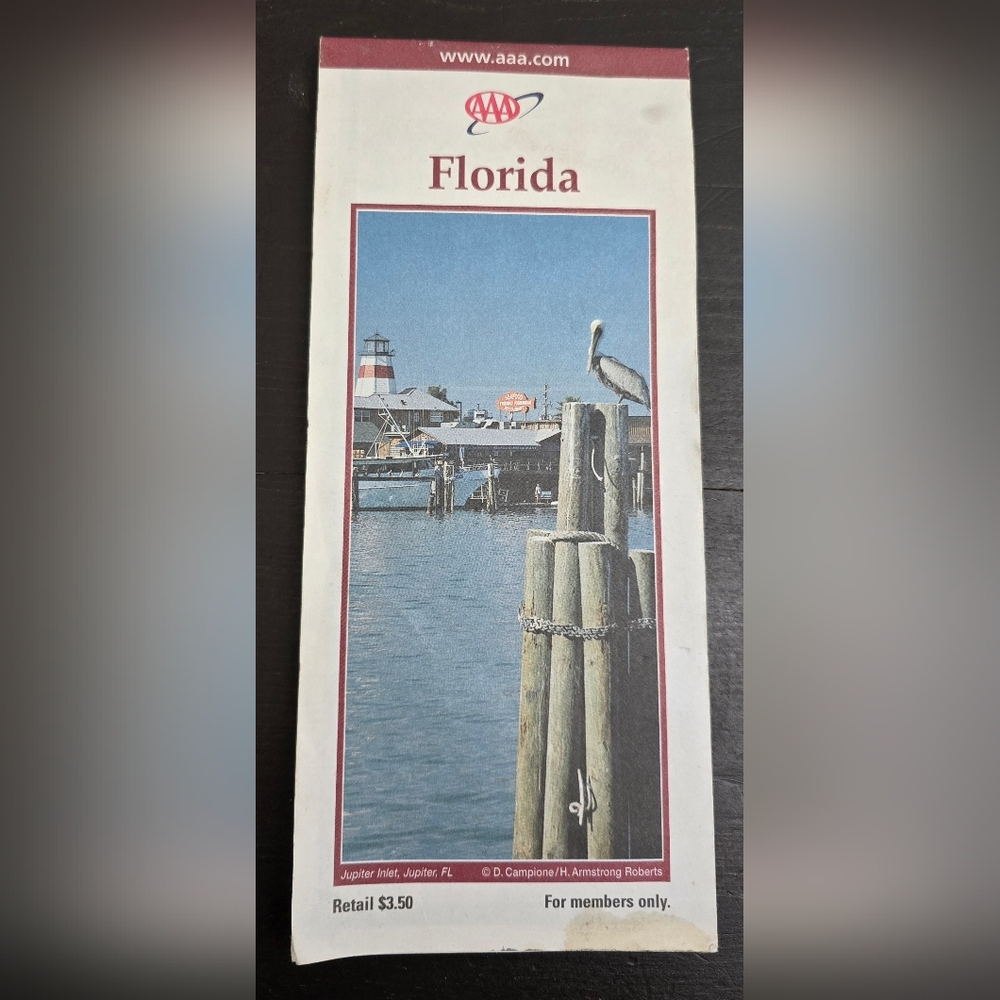2001 AAA Florida State Highway Travel Road Map Y2K